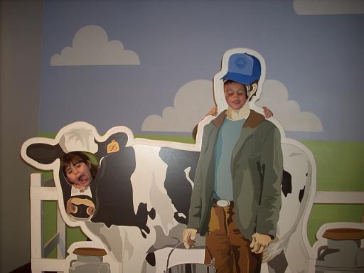 Oregon coast 036.jpg - Tillamook Cheese Factory.  Posing after watching cheese processing, sampling some cheese, and of course, trying the Tillamook ice cream.
